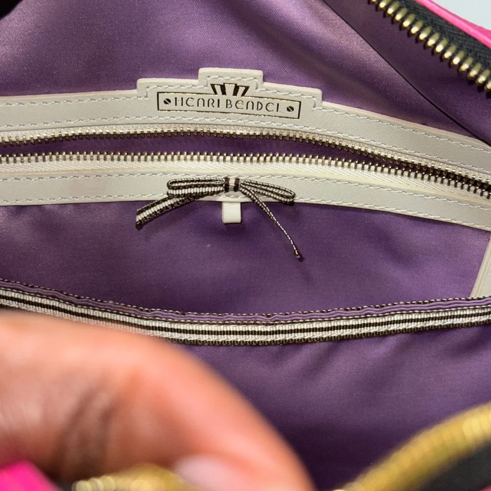 Henri Bendel Pink and Orange Satchel with Graphic Design - Picture 11 of 16